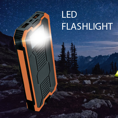 Rugged Solar Powered Power Bank with Wireless Charging