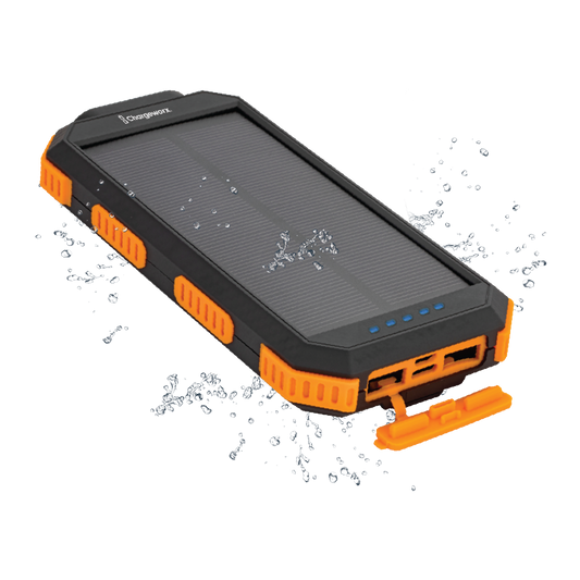 Rugged Solar Powered Power Bank with Wireless Charging