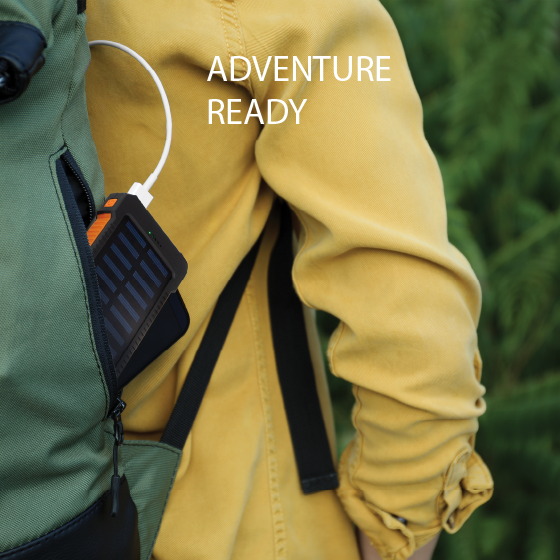 Rugged Solar Powered Power Bank with Wireless Charging